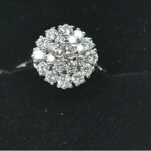 Elegant 1.31ct VS1/G Stunning Diamond Cluster Cocktail Ring 14K White Gold  Sz 8